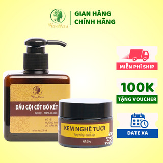 [ Giảm 35K - Đơn 329K ] Combo 1 kem nghệ tươi trắng da sạch nám + 1 dầu gội cốt bồ kết Wonmom