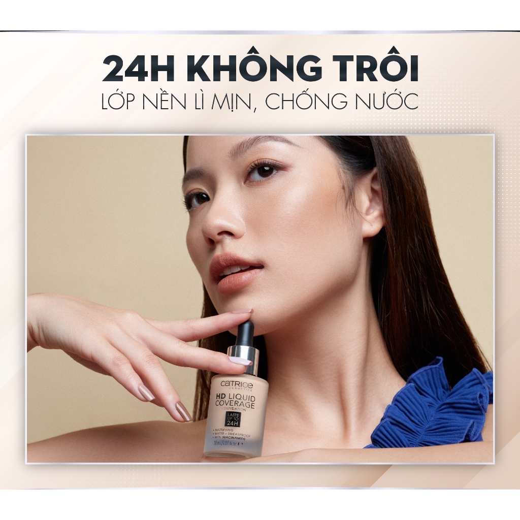 Kem nền Catrice HD Liquid Coverage Foundation che phủ tự nhiên tạo độ mịn màng cho da 30ml (mocnhi) | BigBuy360 - bigbuy360.vn