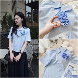 ÁO SƠ MI GU CỘC HOA NGỰC