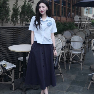 ÁO SƠ MI GU CỘC HOA NGỰC