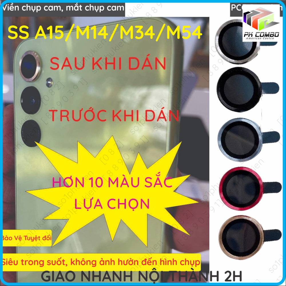 (CÓ VIDEO) Bộ mắt camera, Viền (vòng) nhôm chụp camera liền kính cường lực Samsung M34 5G/ M54 5G / 