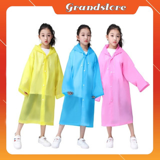 Áo mưa cho bé trẻ em trong suốt nhựa peva mỏng nhẹ dai thời trang, áo mưa nam nữ bé gái trai đơn 1 người khoác liền thân