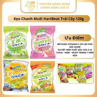 Kẹo Chanh Muối HartBeat Trái Cây 120g Thái Lan Bổ Sung VitaminC Thơm Ngon Vị Chua Ngọt - Hinohouse