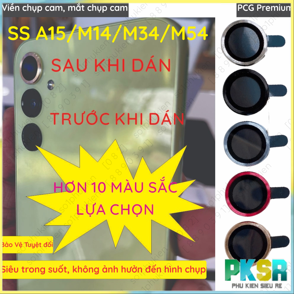 (CÓ VIDEO) Bộ mắt camera, Viền (vòng) nhôm chụp camera liền kính cường lực Samsung M34 5G/ M54 5G / 