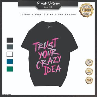 Áo thun unisex cổ tròn unisex cotton tay ngắn SLOGAN TREND new 2024