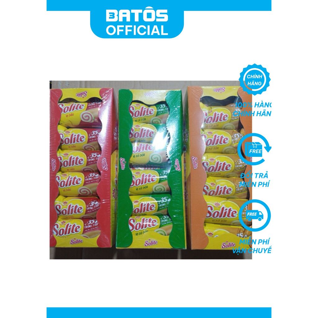 Hộp Bánh Bông Lan Cuộn Kem Solite 324g