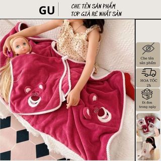 Set 2 khăn tắm, khăn mặt gấu hồng lotso