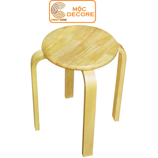Ghế Gỗ Tròn Cmart Home, Ghế Gỗ Chất Liệu Gỗ Cao Su Bền Đẹp, Màu Gỗ Tự Nhiên, Kích Thước D30x44 cm