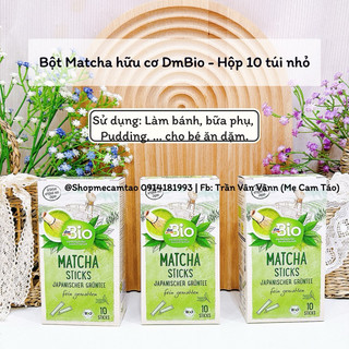 Bột matcha hữu cơ dmbio cho bé ăn dặm - hộp 10 gói x2g