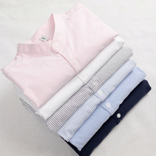 Áo Sơ Mi Nam Cổ Trụ 355, Chất Liệu Cotton Oxford, Form Suông