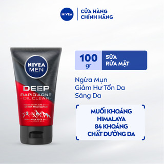 Sữa Rửa Mặt NIVEA MEN Deep Muối Himalaya Ngừa Mụn | Sáng Da (100 g) - 88521