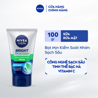 Sữa Rửa Mặt NIVEA MEN Bright Oil Clear Bọt Mịn Kiểm Soát Nhờn | Sạch Sâu (100 g) - 88869