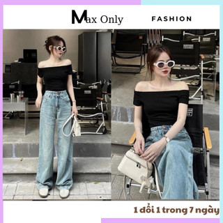 Áo trễ vai cộc nữ ôm body tôn dáng basic dễ phối đồ