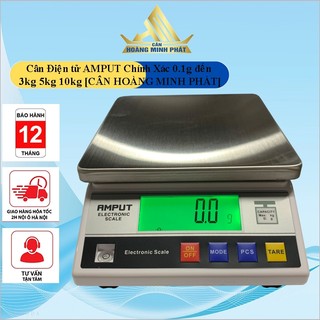 Cân điện tử nhật bản chính xác 0.1g đến 10kg 5kg 3kg AMPUT - Pin sạc - Trừ Bì