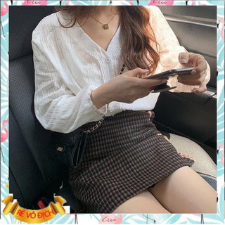 Áo xô tay dài cổ chữ V CA112