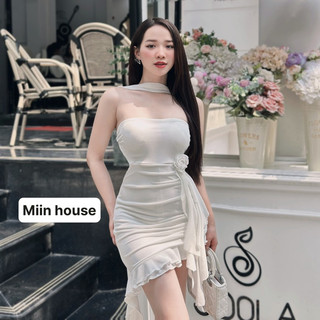Váy body nhún quàng cổ ánh nhũ