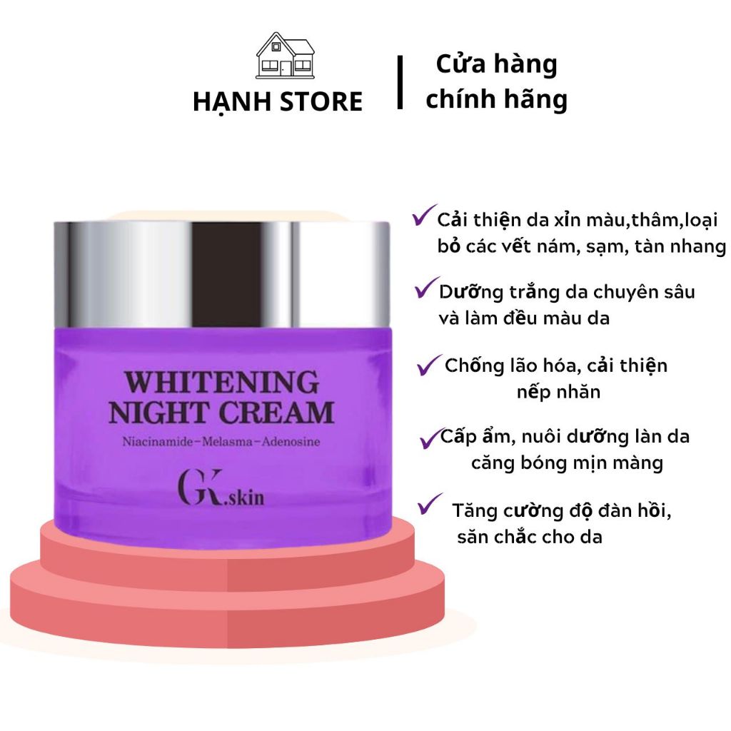 [GIÁ SỈ]Kem Dưỡng Trắng Da,Mờ Nám Cao Cấp Ban Đêm GK Skin