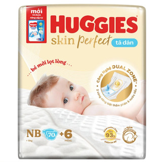 Tã dán sơ sinh huggies skinperfect nb70 +6 miếng dưới 5 kí