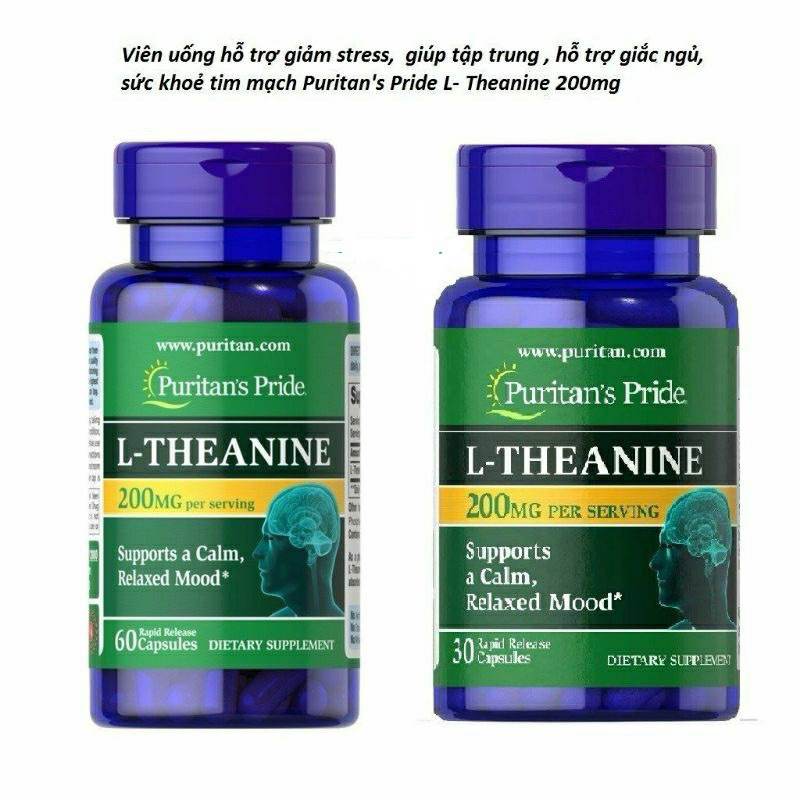 [Date 8/26] Viên uống giảm căng thẳng, bổ não, mất ngủ L-Theanine 200mg Puritan's Pride