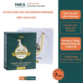 Cà phê chồn Hạt A Cafe Premium Weasel Coffee 100% hạt Robusta nguyên chất vị đậm êm 120gr