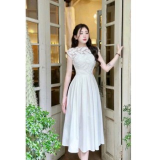 Đầm ren phối tơ cao cấp còn size m eo 74