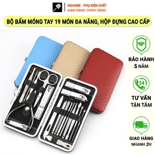 Bộ Bấm Móng Tay, Làm Móng 19 Món, Dụng Cụ Làm Nail Đa Năng Đóng Hộp Đầy Đủ Nhỏ Gọn Thép Manga Chống Gỉ Bỏ Túi Dễ Dàng.