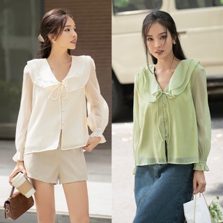 OLV - Áo sơ mi kiểu công sở Gelina Top 2 màu