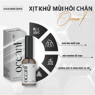 Xịt khử mùi hôi chân Hasuno Ocean F 30ml ức chế vi khuẩn gây mùi, giúp chân thông thoáng cả ngày