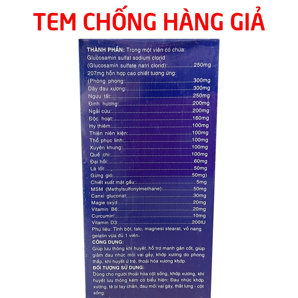 Viên Vai Gáy (chai) giúp lưu thông khí huyết, mạnh gân cốt, giảm đau nhức mỏi xương khớp - 30 viên