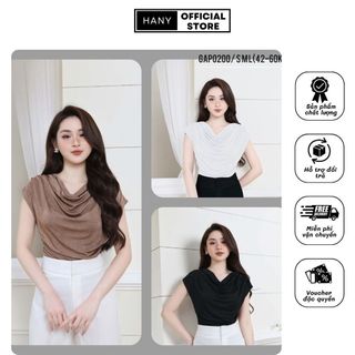 áo thun cổ đổ tay hến siêu xinh, thời trang trẻ trung, thiết kế rúm eo cách điệu, thời trang nữ GAP0200