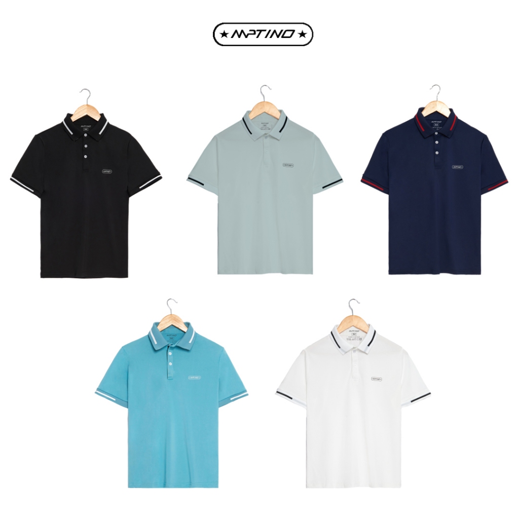 Áo Polo Nam MPTINO-Kiểu dáng Basic dễ mặc, chất vải cotton cá sấu lỗ thoáng khí thấm hút, co giãn 4c