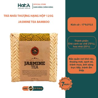 Trà nhài thượng hạng Hương Mai Cafe 125g - đựng trong hộp tre