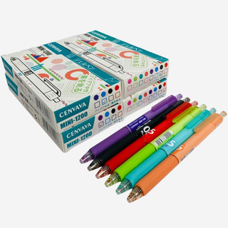 Bút gel cenvava mini-1200 dạng bấm, thân bút nhiều màu sắc