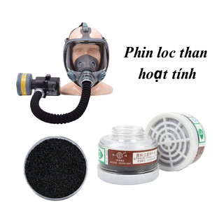 Phin lọc độc than hoạt tính dùng cho máy bơm khí, phin lọc độc mặt nạ phòng độc phun thuôc sâu phun sơn.