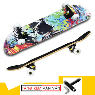 Ván trượt keenstore Skateboard mặt nhám patin bánh cao su gỗ phong - tặng tool vặn ván