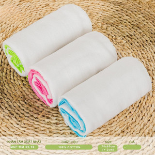 Khăn sữa cotton, khăn sữa Mipbi 100% cotton - Hộp 6 chiếc