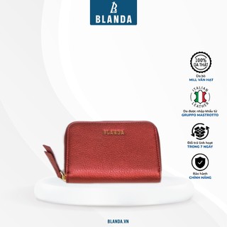 Ví mini có dây kéo Blanda chất liệu da bò 9VNBH64