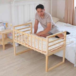 Nôi cũi ghép giường, nôi vuông cho bé sơ sinh, chất liệu gỗ thông nhập khẩu - OD6,OD7