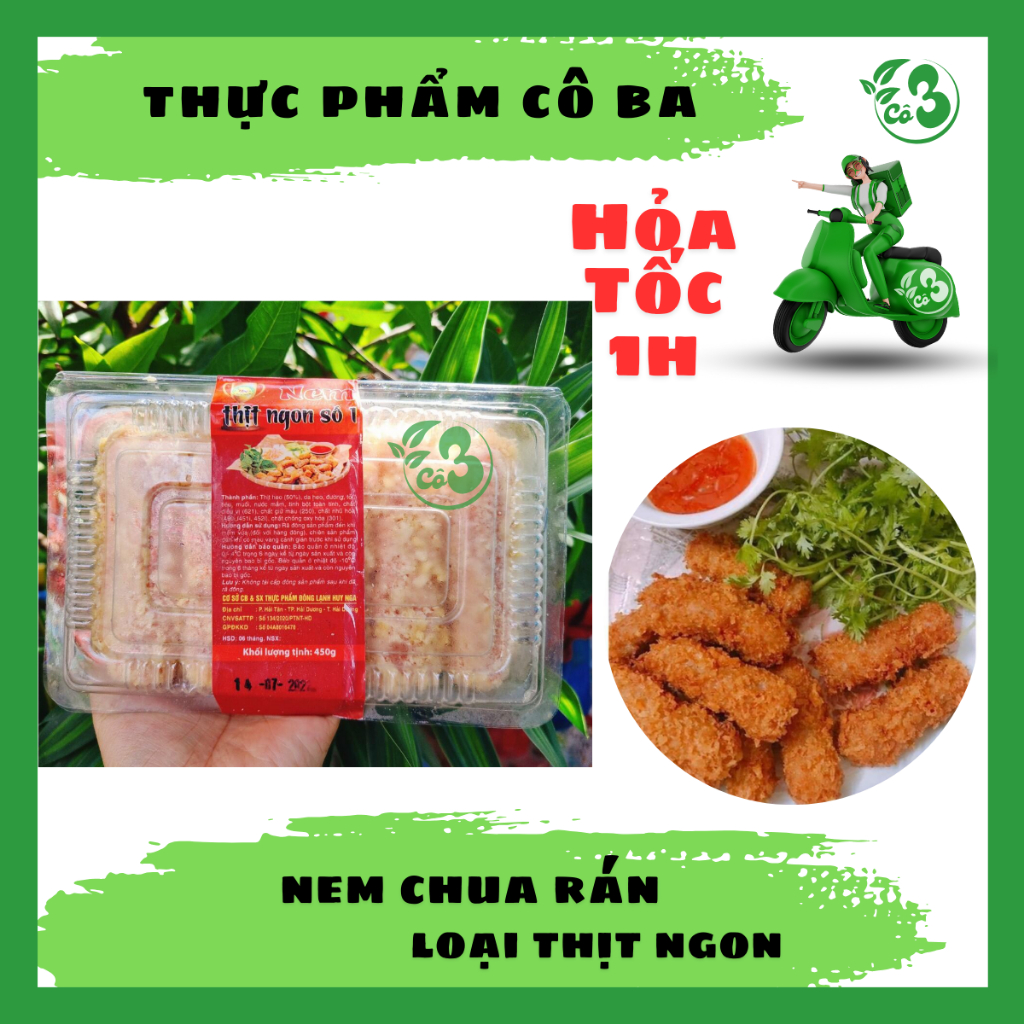 [ Hỏa Tốc 1H ] Nem Chua Rán Loại Ngon Hộp 500G Giòn Ngon- Ăn Vặt Vỉa Hè