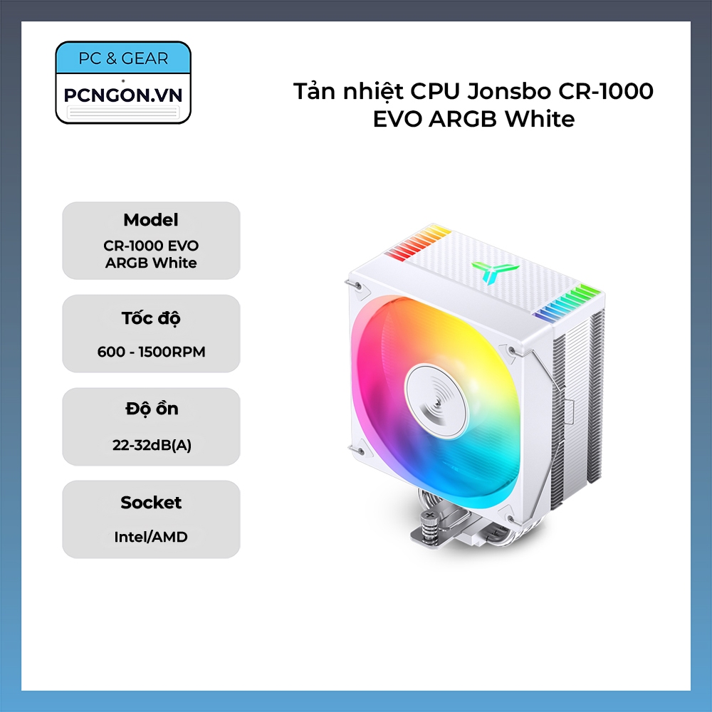 [PCNGON] Tản nhiệt CPU Jonsbo CR-1000 EVO ARGB White
