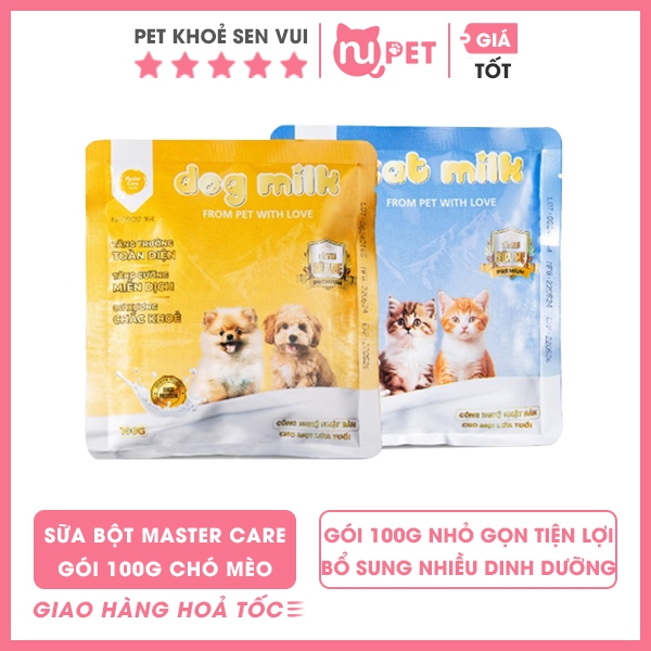 Sữa bột non cho chó mèo Master Care gói 100g - Mèo
