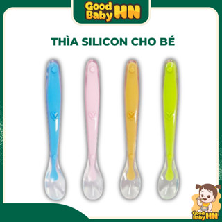 Thìa ăn dặm silicon siêu mềm an toàn cho bé, 1 chiếc