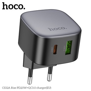  Củ sạc nhanh 20W Hoco CS32A có cổng USB + Type C QC3.0 + PD20W chân cắm tròn kiểu dáng mới phù hợp hiện nay 