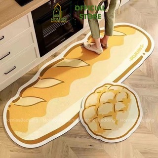 Thảm Bếp BALI HOMIES Bedding & Décor Họa Tiết HÌNH THÚ, Bộ 2 thảm Nhà Bếp - Bề Mặt Nỉ Thấm Hút Nước, Đế Cao Su