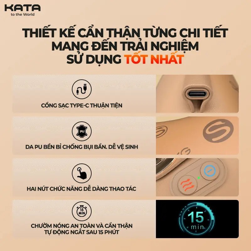 Máy Đấm Lưng Massage Lưng Cao Cấp SKG T1-2 Đầu Mát Xa Cải Tiến 3 Chế Độ Thư Giãn | KATA Beauty Technology