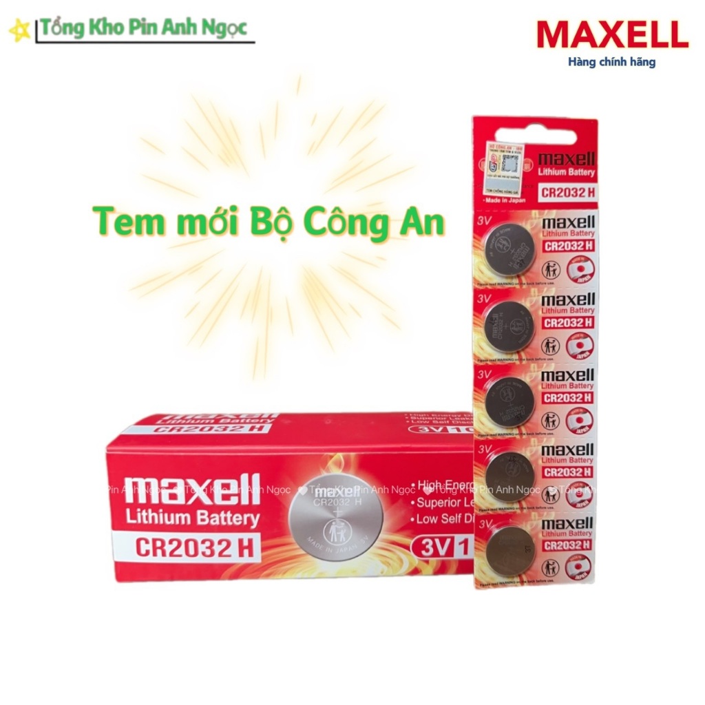 Pin CR2032H Chính Hãng Maxell Lithium 3v - Pin Remote Smartkey Ô tô Xe Máy Đồng Hồ Thiết Bị Các Loại