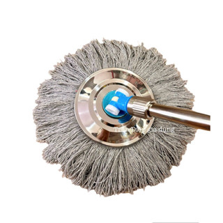 Bông Lau Nhà Tròn Sợi Cotton Thay Thế Cao Cấp, Bông Lau Nhà 360 Sợi Chỉ Xám