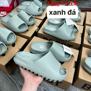 Dép đúc Yz Slide Da Vân Nhám chống nước TẶNG VỚ quai ngang nam nữ, đế cao hầm hố, quai đúc dày dặn