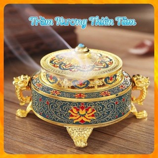 Lư xông trầm hương hình bát bảo cát tường cao cấp, lư đốt trầm thờ cúng ban thần tài, lư xông bột trầm