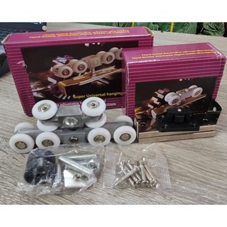 Bộ bánh xe treo cửa lùa nhôm 4/8 bánh loại tốt - con trượt cửa lùa nhôm